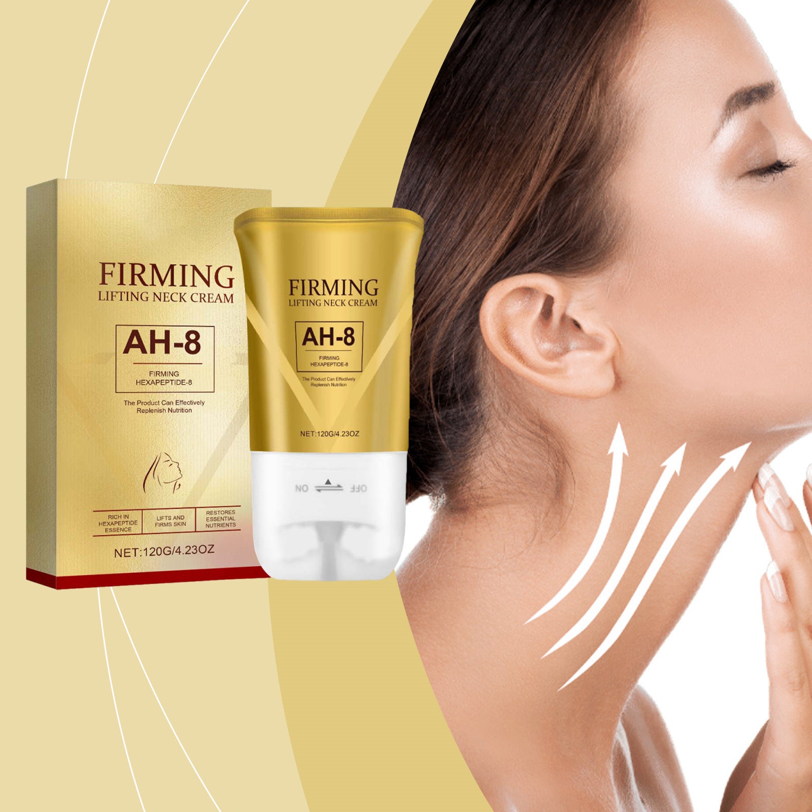 Neck Firming Roller Cream for Hydration and Wrinkle Reduction