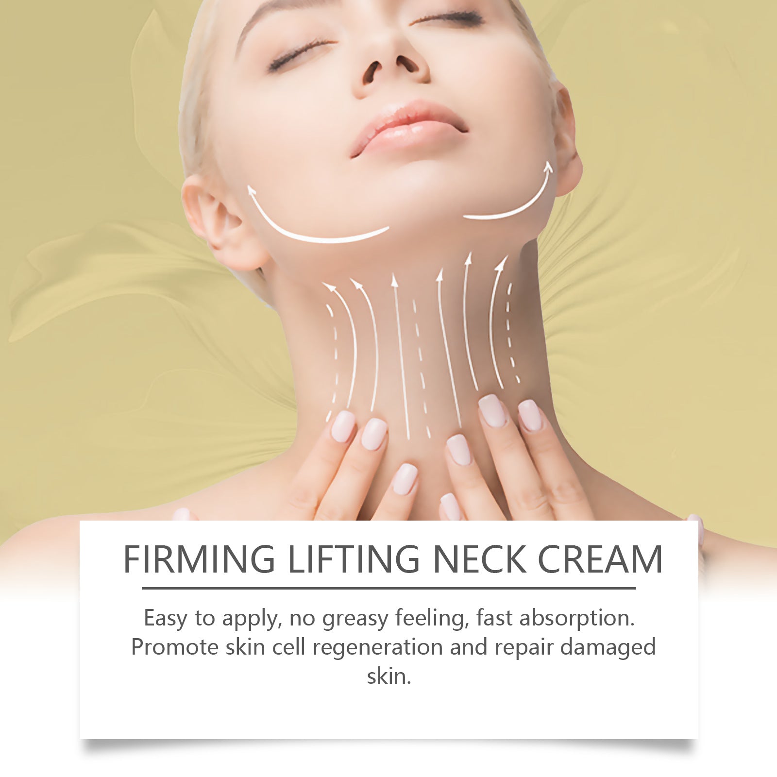 Neck Firming Roller Cream for Hydration and Wrinkle Reduction